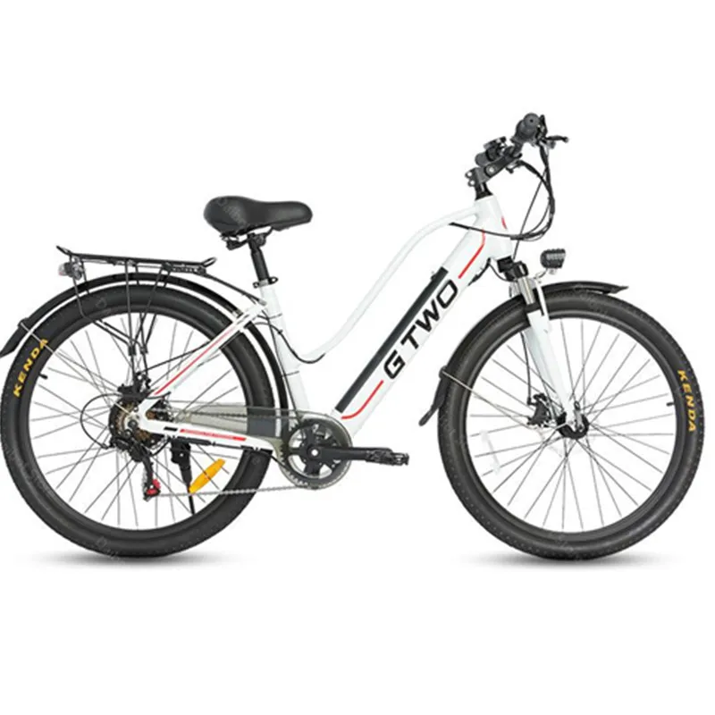 Bicicletta Elettrica Intelligente 24 Pollici Due Ruote Bici Elettriche 48V 350W Bianco Smart Mountain Bici Elettriche Adulti Batteria Staccabile