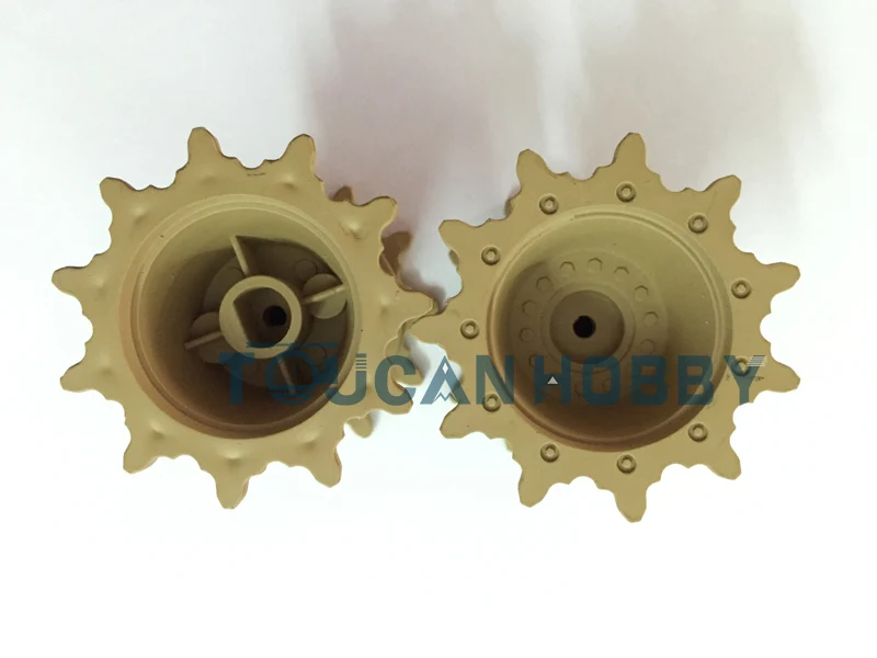 Ruote Motrici In Plastica Pignoni Parte Verniciata Gialla Per Henglong Scala 1/16 M1A2 Abrams Rc Tank 3918 Th00546