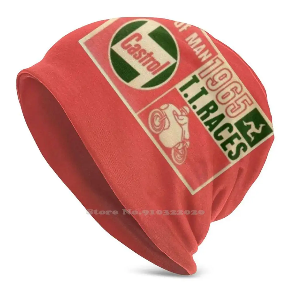 Vintage Isle Of Man Tt Races Mask Unisex Thin Knitted Beanie 3D Cappelli Fai Da Te Moto Guzzi Laverda Isle Of Man Tt Race