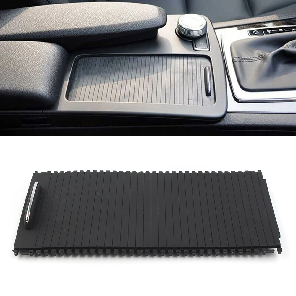 Per Mercedes Benz W204 W212 Car Center Console Water Cup Holder Panel Roller Cover Trim Black