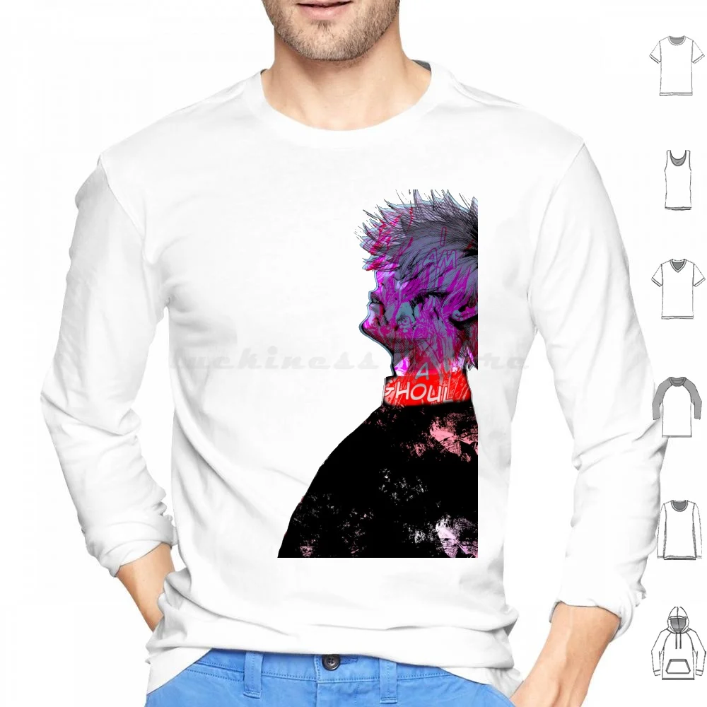 Ken Kaneki È Un Ghoul ( Tokyo Ghoul) Felpe Con Cappuccio Manica Lunga Anime Ghoul Tokyo Ghoul Kaneki Kaneki Ken Ken Tokyo Manga