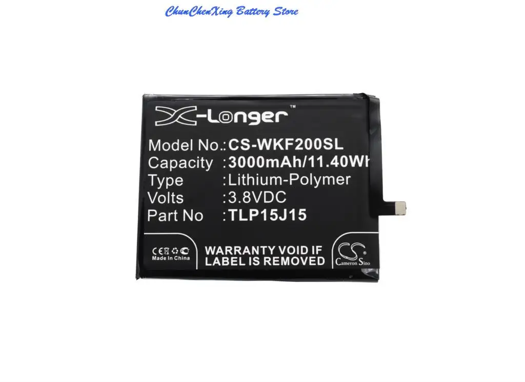 Cameron Sino 3000Mah Batteria Tlp15J15 Per Wiko Febbre, Febbre 4G