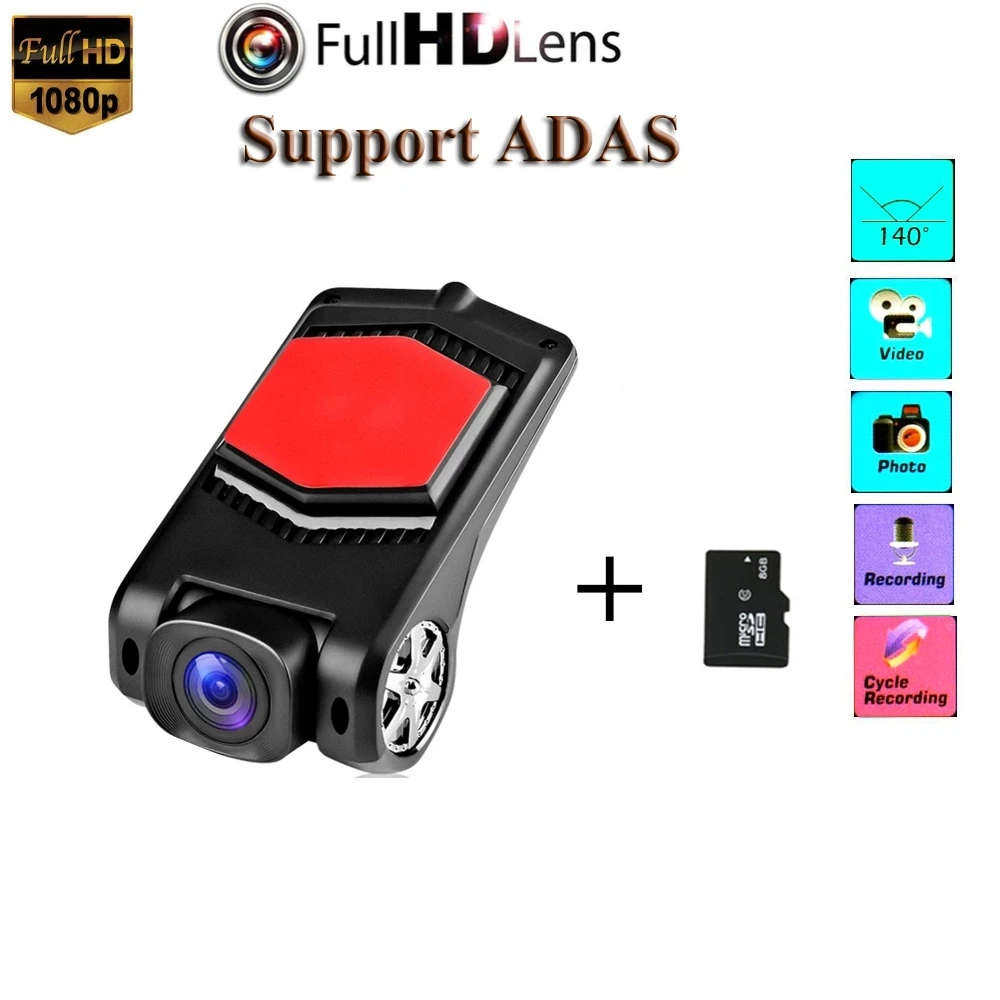 Vehicl Camera 1080P Hd Usb Car Dvr Camera Dash Cam Driving Videoregistratore Grandangolare Adas Dvr Register