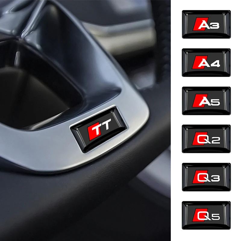 10 Pz Auto Volante Adesivo Interni Badge Styling Decalcomanie Per Audi S S3 S4 S5 S7 Sline Schermo Pulsante Manopola Adesivi Modificati