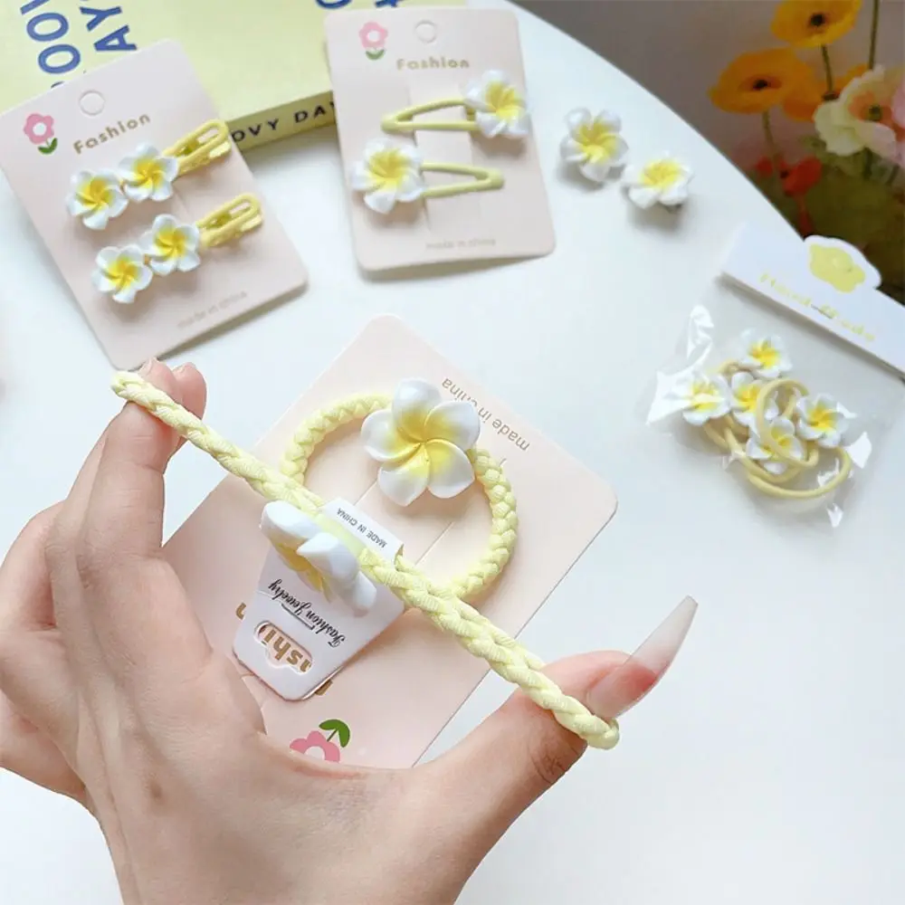 Accessori Per Capelli Plumeria Flower Hair Clip Hair Rope Hair Clip Flower Barrette Yellow Mini Hair Claw Egg Flower Bb Clip Girls