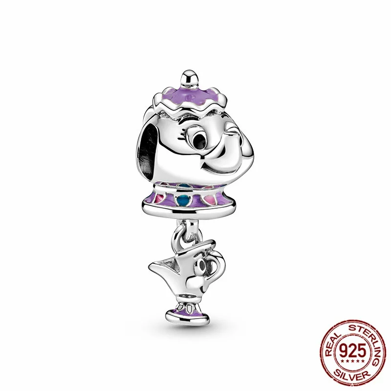 925 Marsupio Di Pandora Disney Teiera Charm Beads Adatto Per Pandora Original Ladies Bracciali Fai Da Te Gioielli Regali