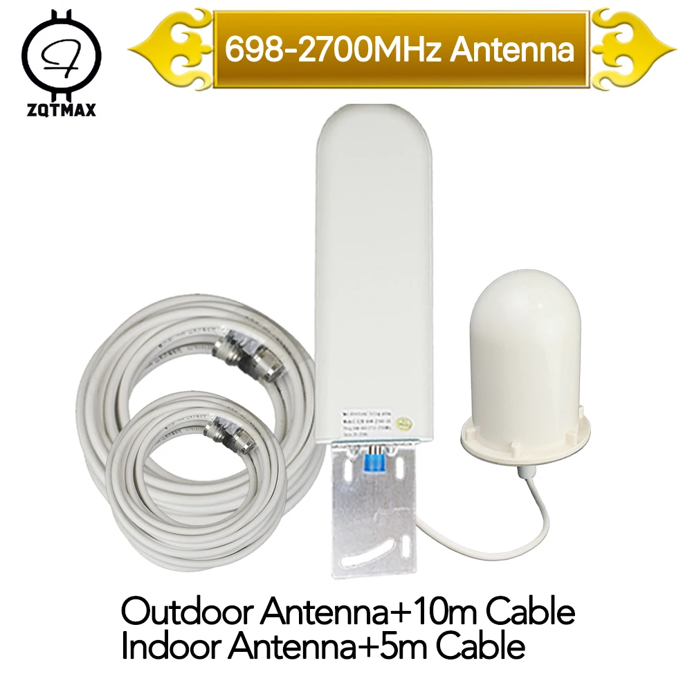 Zqtmax 25Dbi Outdoor Indoor Antenna For Cdma Gsm Dcs Signal Booster Umts Lte Cellular Amplifier 700 800 900 1800 2600 Repeater