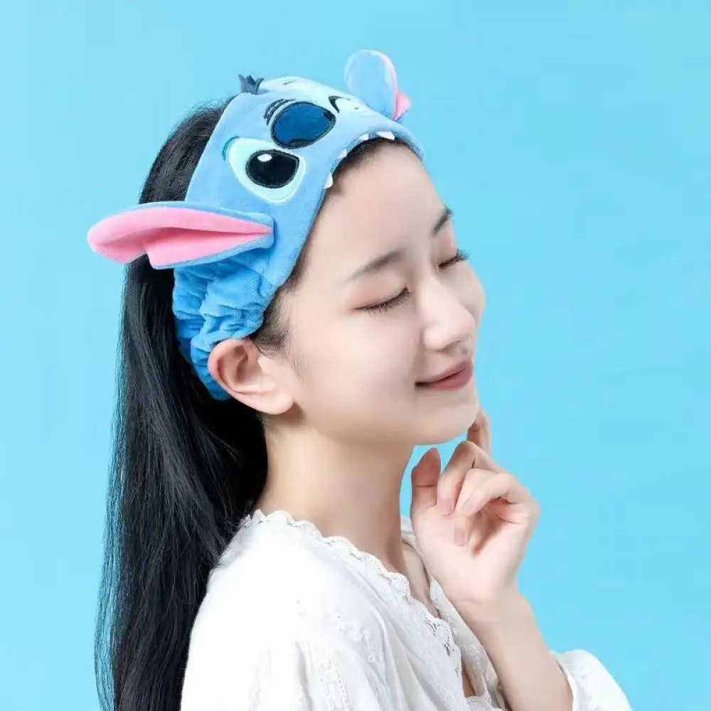 Anime Stitch Cartoon Hairband Kawaii Star Baby Stitch Peluche Hairband Shampoo Traceless Headwear