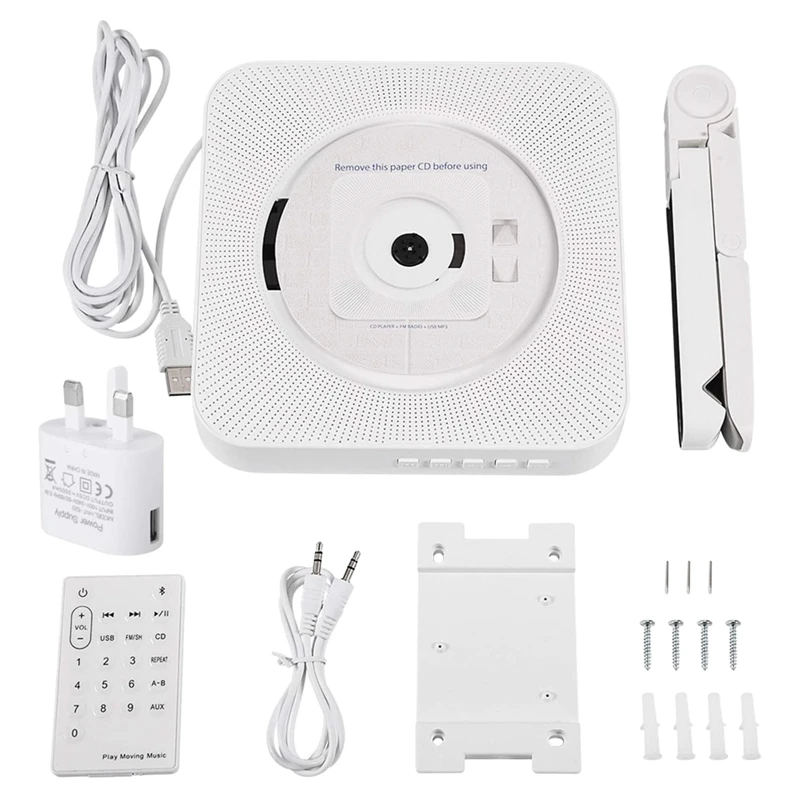 Le Migliori Offerte Lettore Cd, Con Altoparlanti Hifi Integrati Montabili A Parete Bluetooth Lettore Mp3 Cd Stereo Con Cavo Audio Maschio Da 3.5Mm Eu 