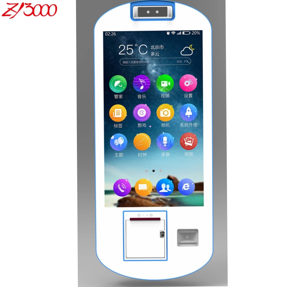 Nuovo 15.6 "Wireless Remote Control Restaurant Self Service Food Ording Touch Interactive Terminal Kiosk Machines Wall Hanging