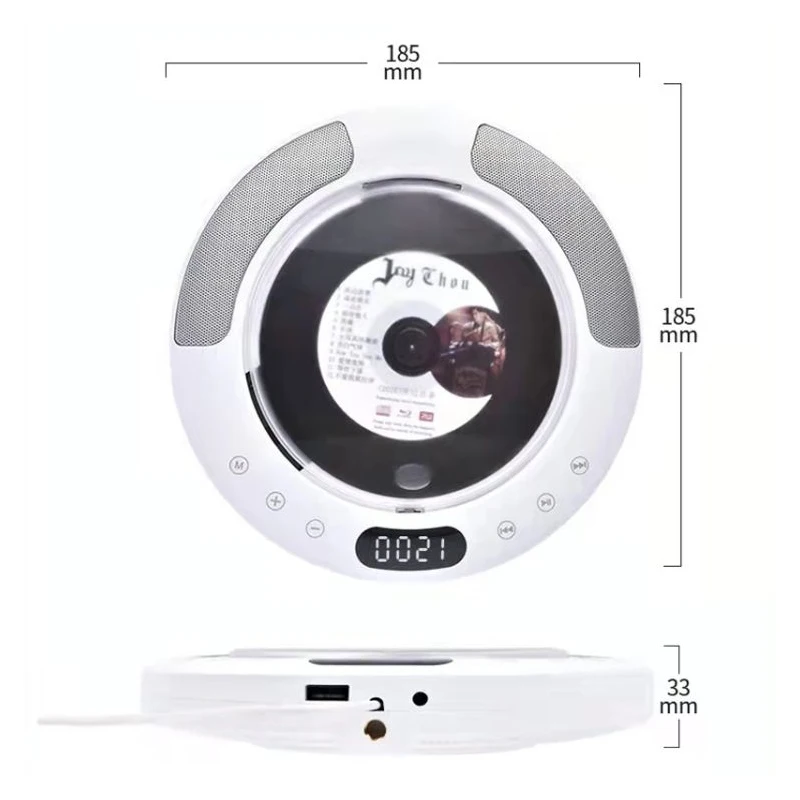 Portatile Kecag Kc-607 A Parete Pull Cord Switch Player Home Cd Album Radio Inglese Recitazione Altoparlante Bluetooth Wireless