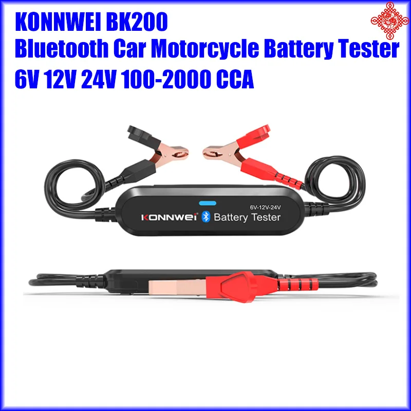 Konnwei Bk200 Bluetooth Car Motorcycle Charging Start Test Tool 6V 12V 24V Li-Batteria Al Piombo 100-2000 Cca Capacità Di Corrente