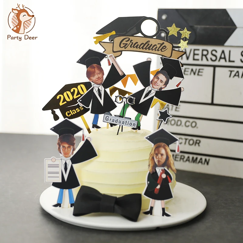 2020 New Birthday Photo Heads Diy Graduation Diploma Cake Decoration Forniture Per Feste Booth Card Insert Puntelli Regali D'Amore