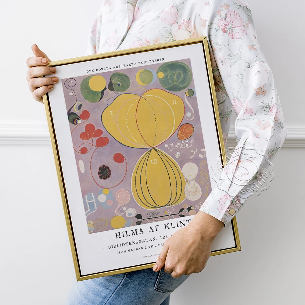 Hilma Museum Poster, Hilma Af Klint Prints Poster, Af Klint Exhibition Wall Art, Stokass Retro Art Painting, Abstract Print Art