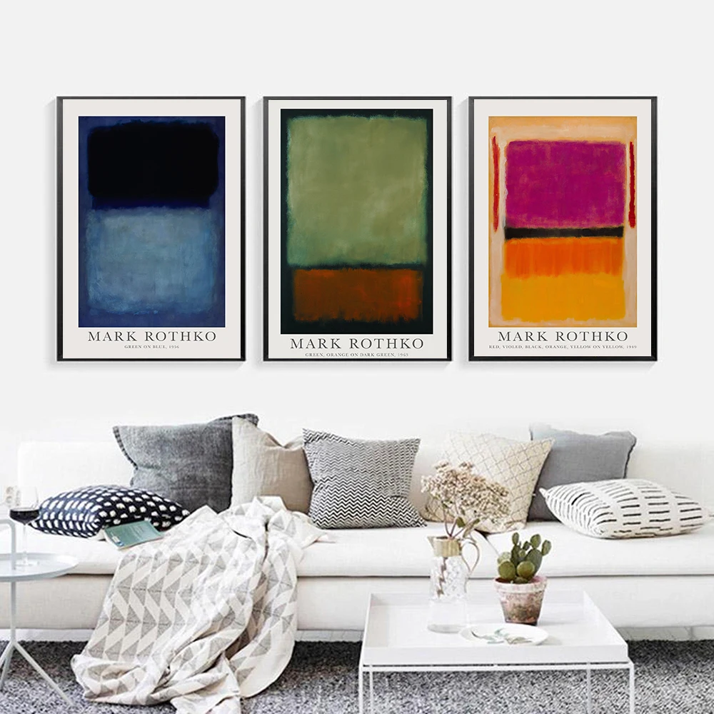 Mark Rothko Poster Blue Green Violet Abstract Art Exhibition Stampe Vintage Museum Wall Picture Canvas Painting Home Room Decor