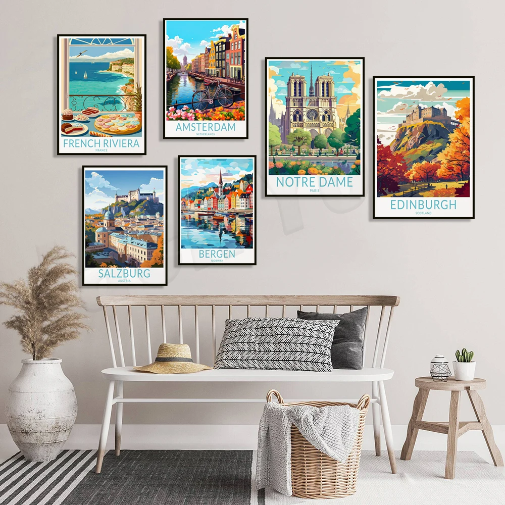 Francia, Salw, Swiss Glacier Express, Norwegian Fjords, Museo Della Feritoia, Lenzuola, Lago Maggiore, Pisa Italia Poster Da Viaggio