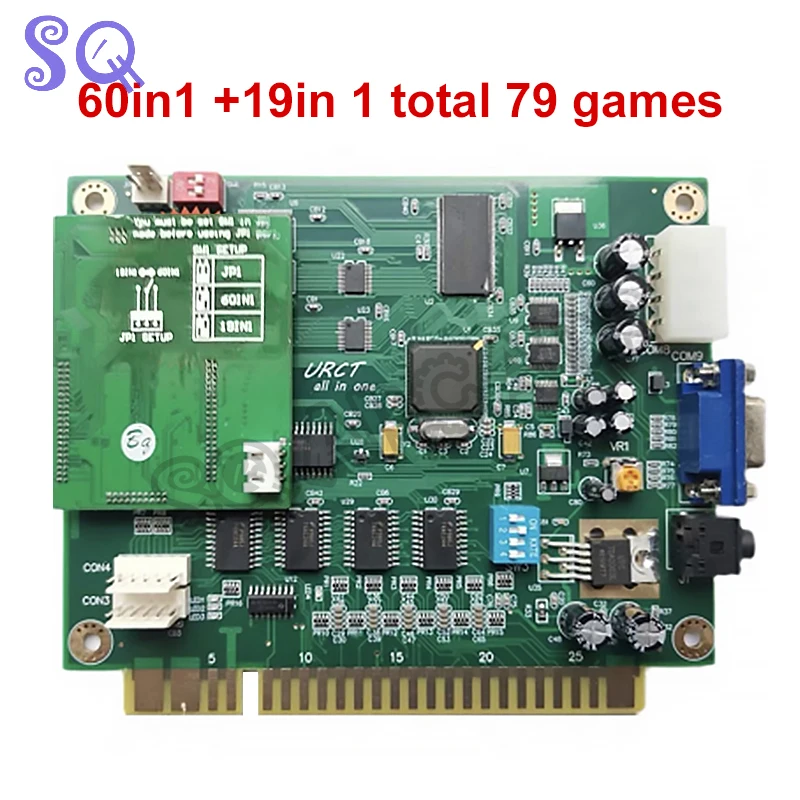 Jamma Arcade 79 In 1 60 + 19 Scheda Pcb Da Gioco Classica Per Il Monitoraggio Della Macchina Arcade Per Cocktail Con Palline Per Armadietto Arcade Cos