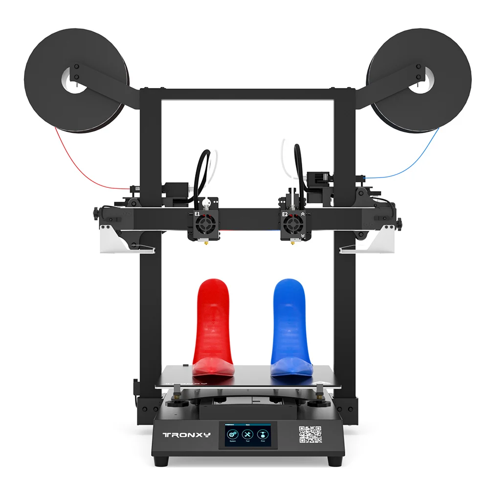 Stampante 3D Tronxy Gemini S 12V Multicolor 2 Colori 2 Teste Estrusore Doppio Indipendente Grande Riprendi Stampa Specchio Copia Stampa 3D
