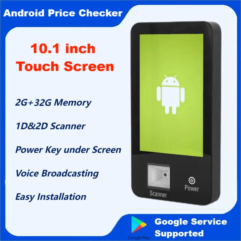 10.1 Pollici Android Price Checker Pos Montaggio A Parete Touch Screen Validatore Di Prezzi Con Lettore Di Codici A Barre Qr Code Controllo Del Prezzo