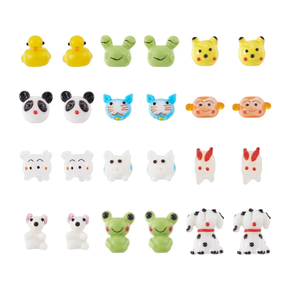 Cartoon Animal Lampwork Beads Cute Turtle Whale Monkey Frog Lampwork Perline Di Vetro Per Gioielli Orecchini Fai Da Te Braccialetto Charms Perline