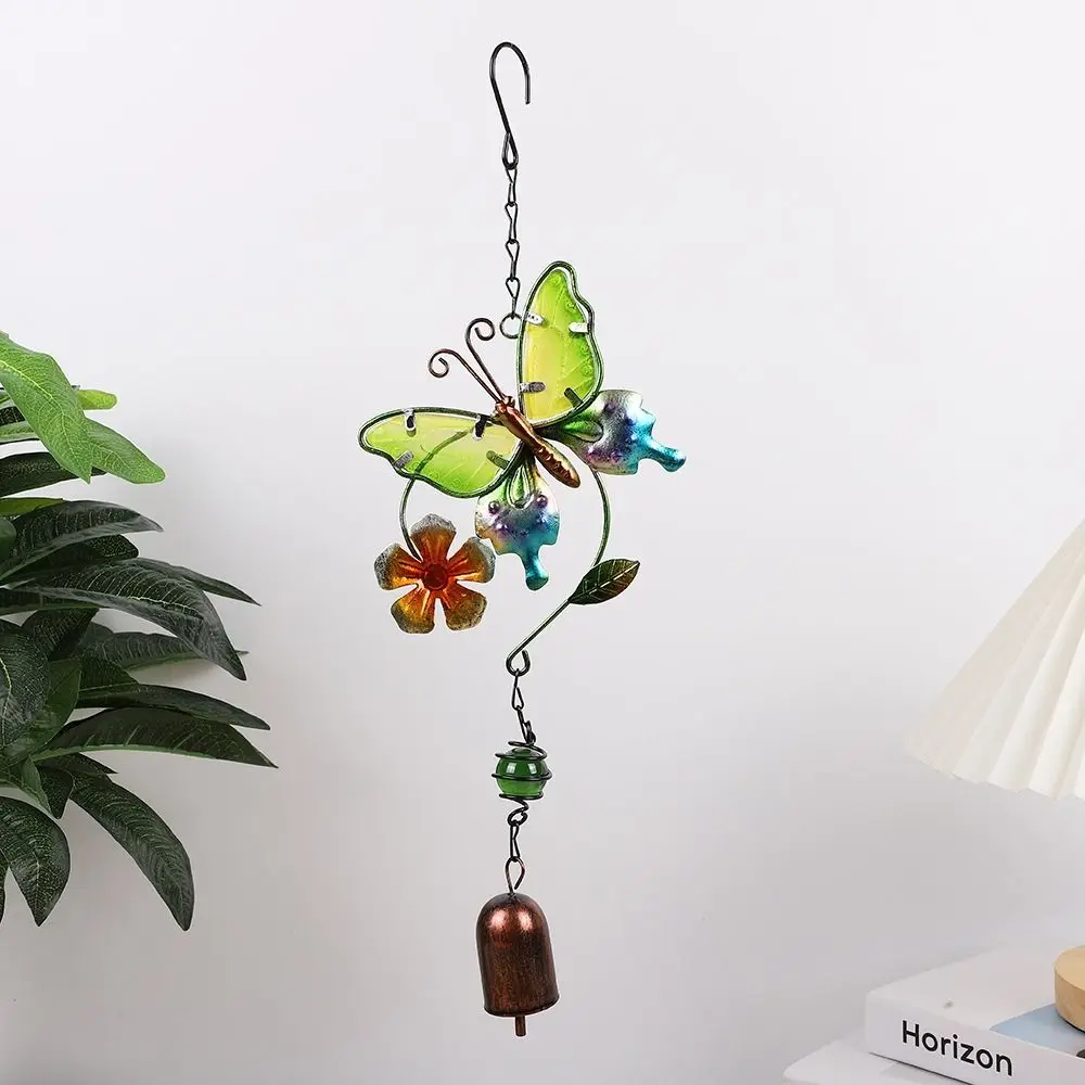 Vetro Wind Chime Retro Butterfly Squisito Ciondolo Da Giardino Iron Art Iron Craft Yard Decor