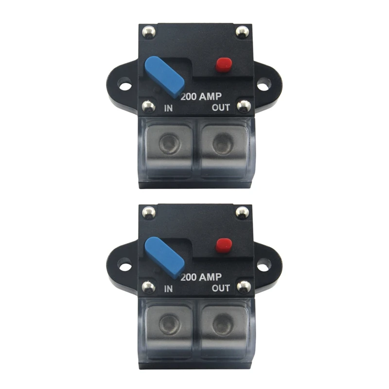 Au04 -2X 12-24 Volt Dc 200A Interruttore Automatico Trolling Motor Auto Car Marine Stereo Audio Portafusibili In Linea Inverter