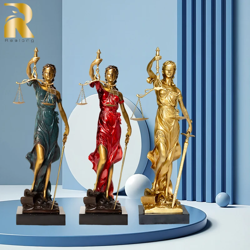 49Cm Lady Justice Bronze Sculpture Themis Blind Justice Cast Bronze Statue Mito Dea Della Giustizia Figurine Per Regali Di Decorazioni Per La Casa
