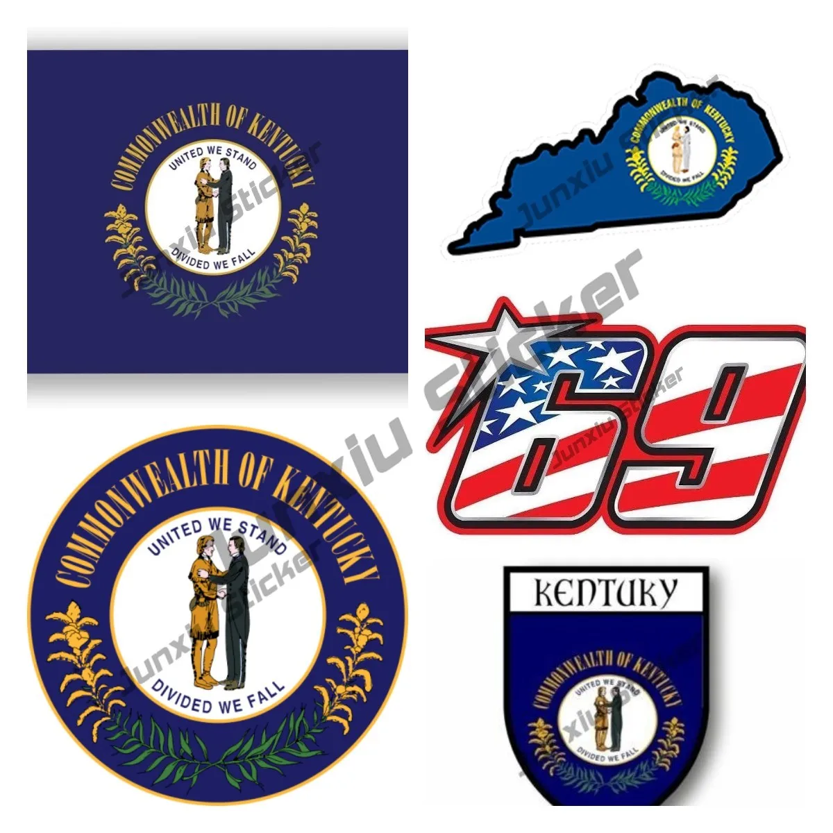Kentucky Stato Di Bandiera Della Decalcomania | Bandiera Ufficiale Di Kentucky Sticker Corsa Casco Sticker Nicky Hayden Moto Kentucky 69 Della Decalco
