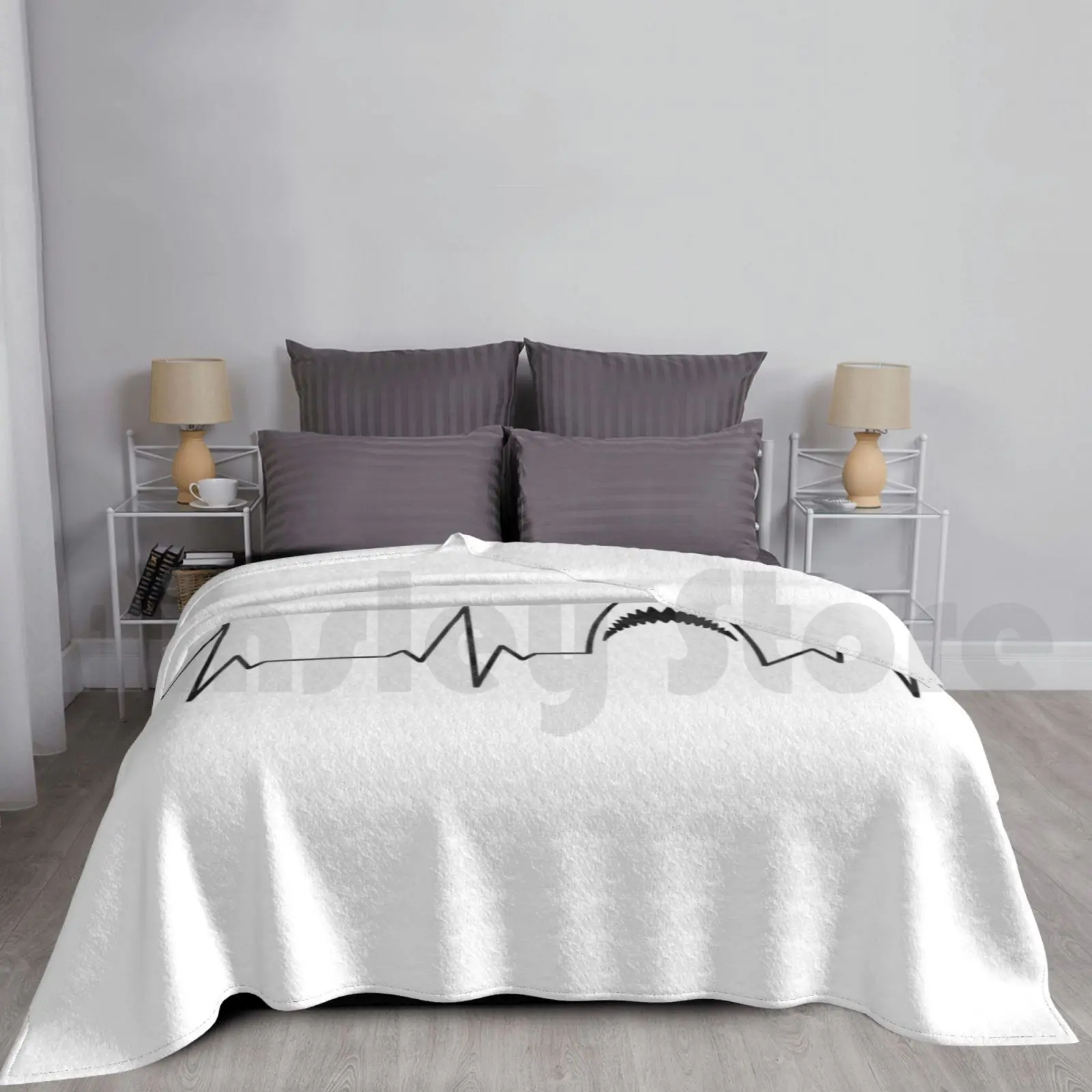 Coperta Nera Del Battito Cardiaco Dello Squalo Ganascia Dello Squalo Dello Squalo Dello Squalo Sottile E Leggera Super Morbida