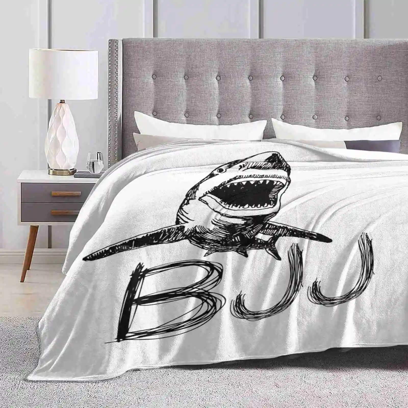 Bjj Shark Jiu Jitsu Design Creativo Leggero E Sottile Coperta Di Flanella Morbida Jiu Jitsu Per Uomo Jiu Jitsu Brasiliano Jiu Jitsu Kids Jiu