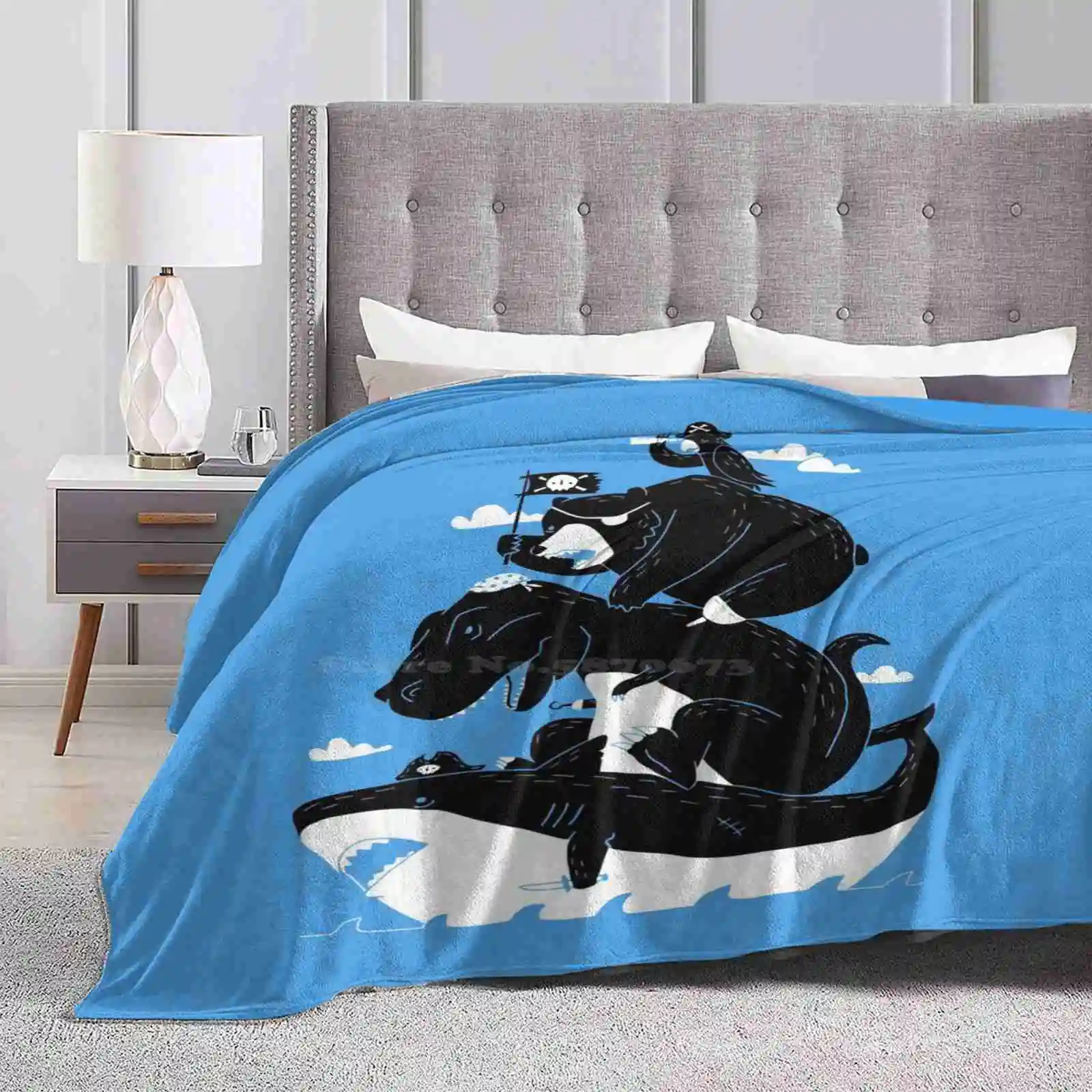 Best Pirates Coperta Soft Warm Travel Coperta Portatile Sharks T Rex Dinosauri Pirati Pirate Ship Bears Pappagalli Bird Skulls Eye