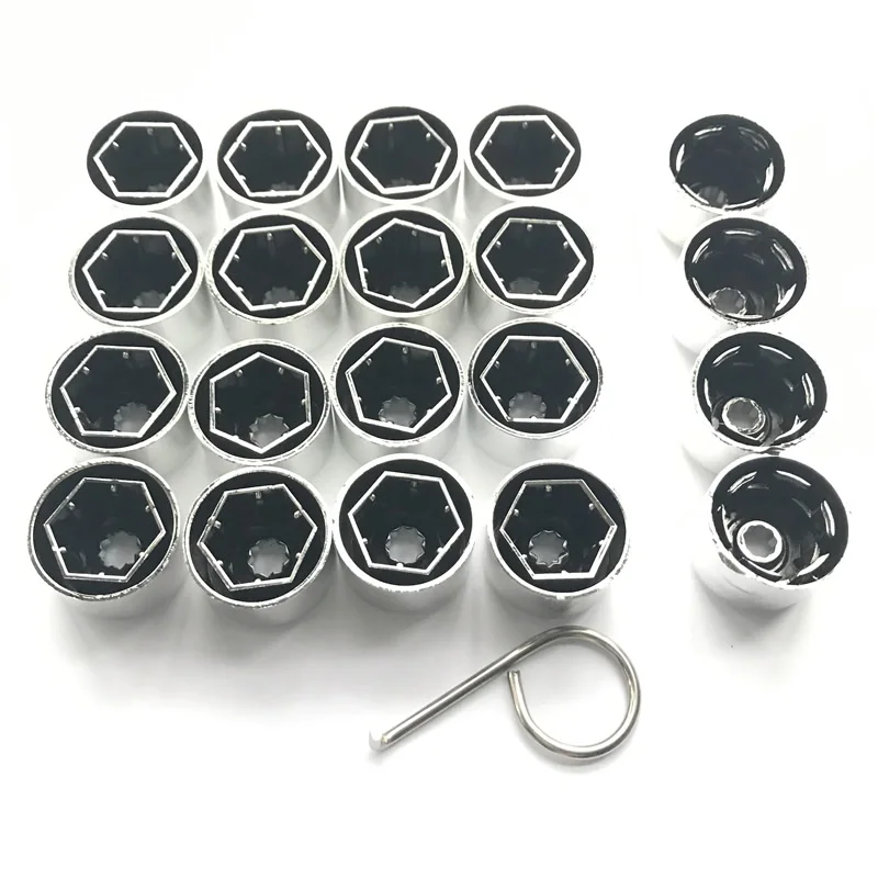 2018 New Style Chrome Wheel Lug Nut Cover Bolt Caps Per Vw Jetta Golf 5 Passat B6 Eos Tiguan Caddy Polo 1 K0 601 173 A