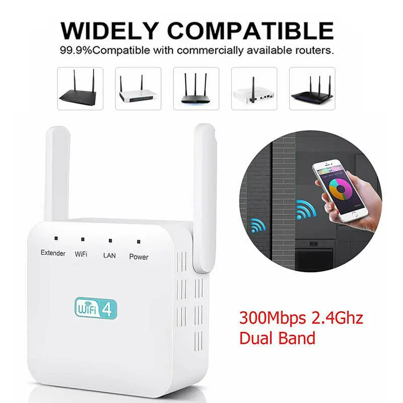 2.4Ghz Dual Band Wifi Extender Zen Booster Internet Range 300M Zenbooster Router Wlan Amplificatore Repiter Router Signal Booster