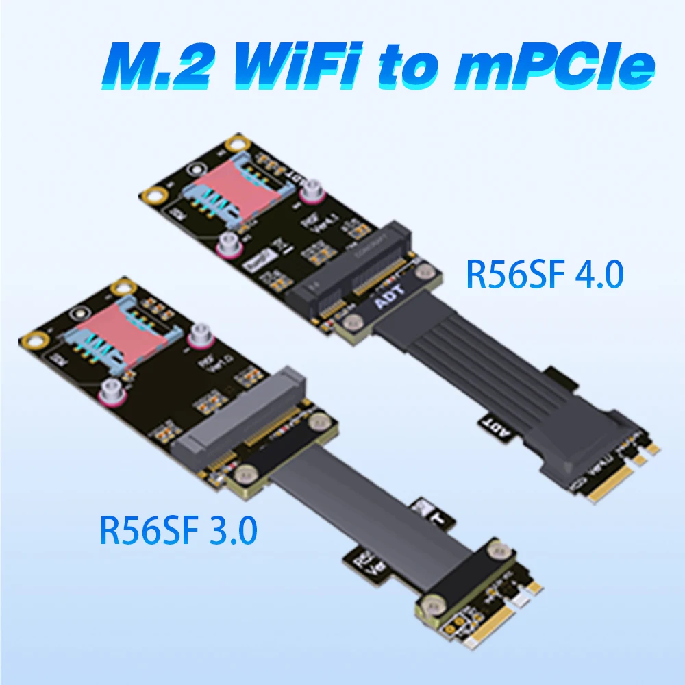 M.2 A + E Key A.E.Wifi Riser Card Ribbon Extender A Mini-Pcie Mpcie Wireless Network Card Ssd Pc Mainboard Pcie 4.0 Riser Adapter