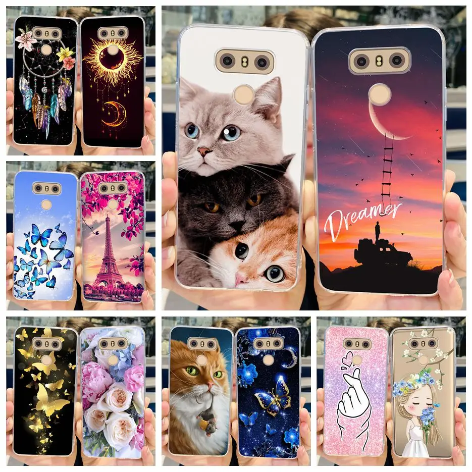 Per Lg G6 Case Lg G6 + H870 H871 H872 H873 Cute Cat Cartoon Cover Custodia Morbida In Silicone Trasparente Tpu Per Lg G6 Plus G 6 G6 + Shell