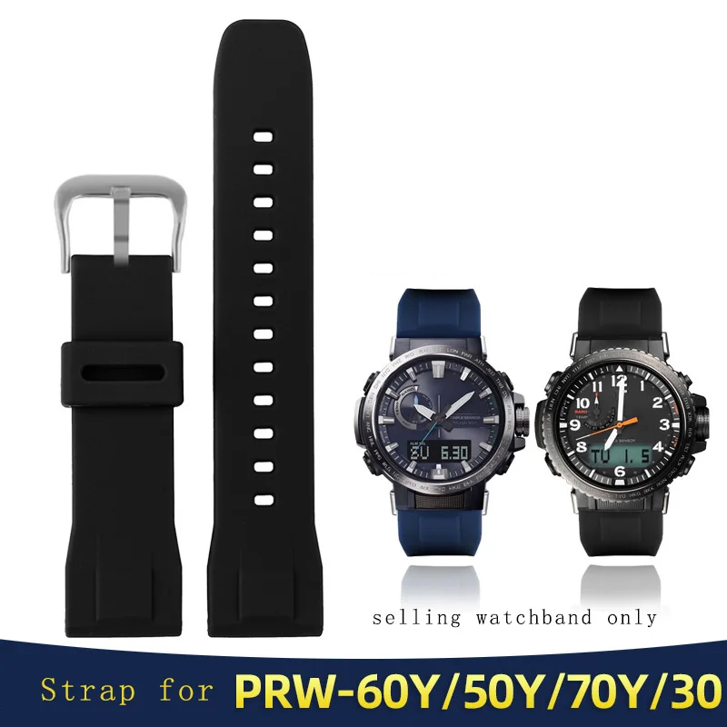 Cinturino In Silicone Da 23Mm 24Mm Per Cinturino Da Polso Modificato Casio Protrek Prg-600 \ 650 Prg-6600 / 30 / 50 / 60 / 70