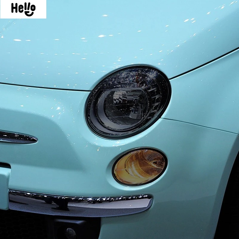 Pellicola Protettiva Per Fari Auto Tpu Sticker Restauro Fari Nero Trasparente Per Accessori Fiat 500 Abarth 2013-2020