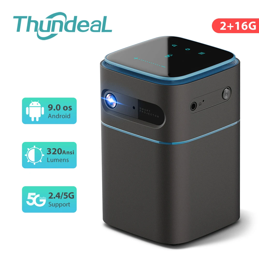Thundeal 2K 4K Mini Proiettore Dlp Pocket Pico Android 9.0 Wifi Tv Dlp Video Proiettore Portatile Home Outdoor Smartphone Beamer