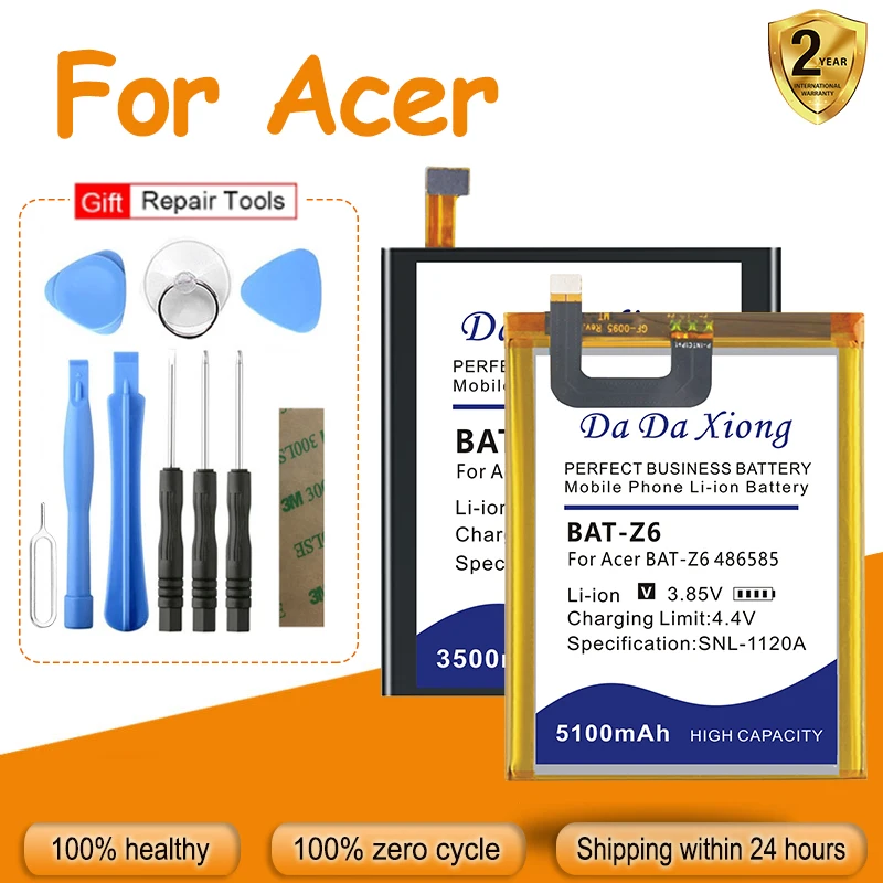 Bat-510 Bat-A10 Bat-F10 Bat-Z6 Batteria Per Acer Liquid Metal Mt Lconia Tab B1 T03 T04 E3 Z5 Bat-Z6 486585 V380 S120 Z500 E600