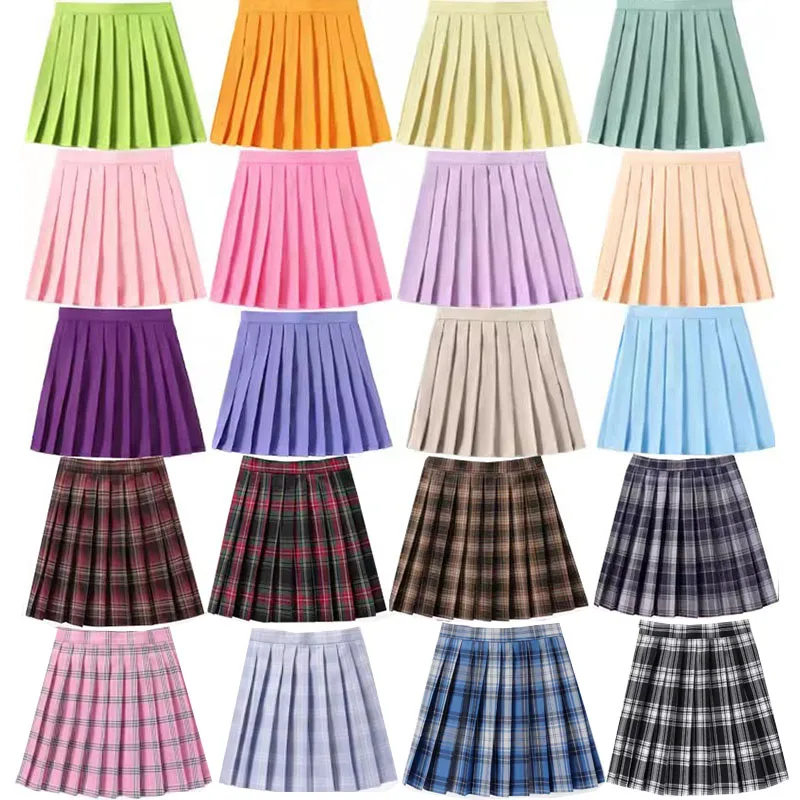 Xs - 5Xl Gonna A Vita Alta Abbigliamento Estivo Da Donna A Line Harajuku Mini Gonna A Pieghe Nera Coreana Per L'Uniforme Della Ragazza Della Scuola