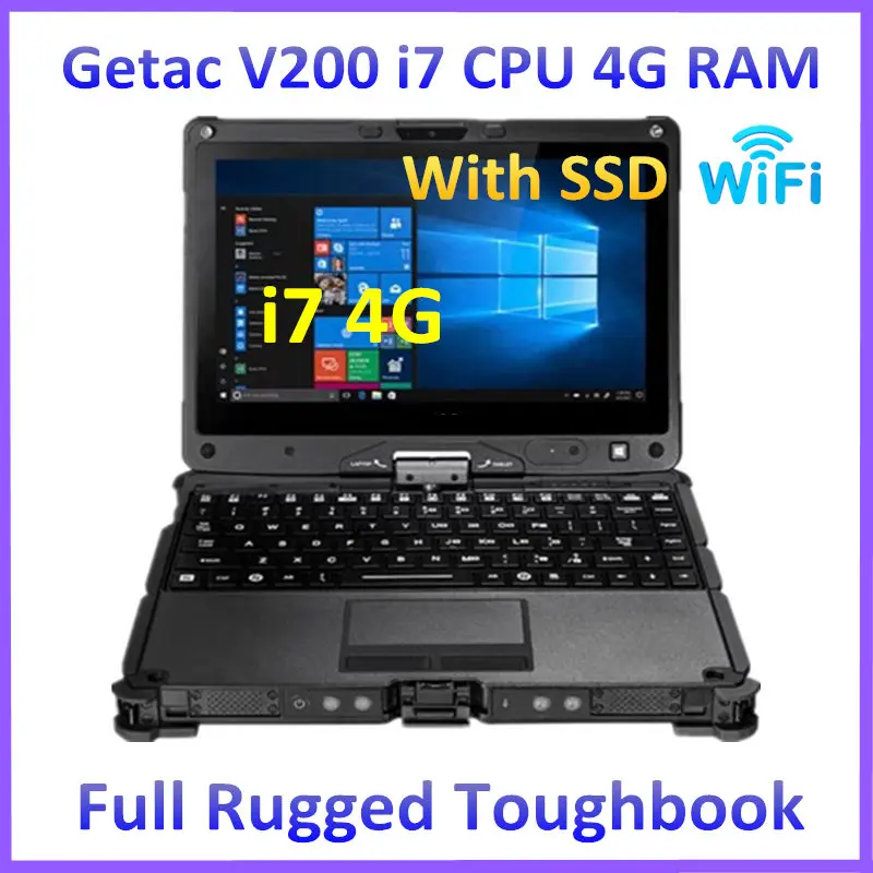 2022 Computer Portatile Usato Caldo Getac V200 I7 Cpu 4G Ram Tablet Pc Touch Screen Con Penna Per Strumento Diagnostico Software Di Riparazione Automa