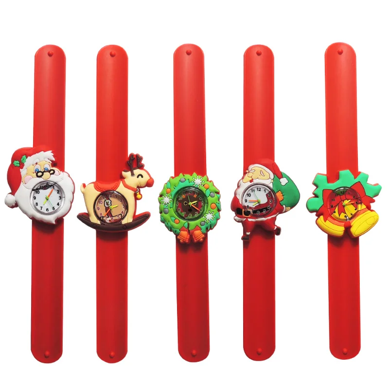 New Cartoon Kids Watches Toys Silicone Babbo Natale Elk Bell Christmas Wreath Bambini Orologio Sportivo Ragazzi Ragazze Regali Di Natale