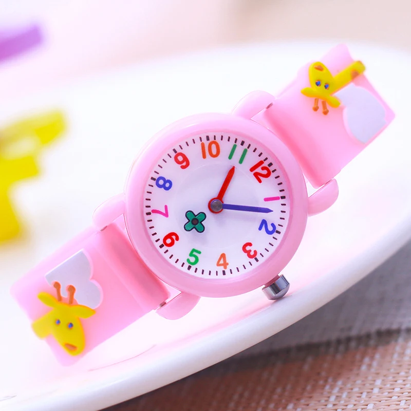 Baby 3D Cartoon Kids Regalo Di Compleanno Old Girl Boy Children Study Time Toy Watch Clock Batteria Di Ricambio Gratuita Four Leaf Clover Hands