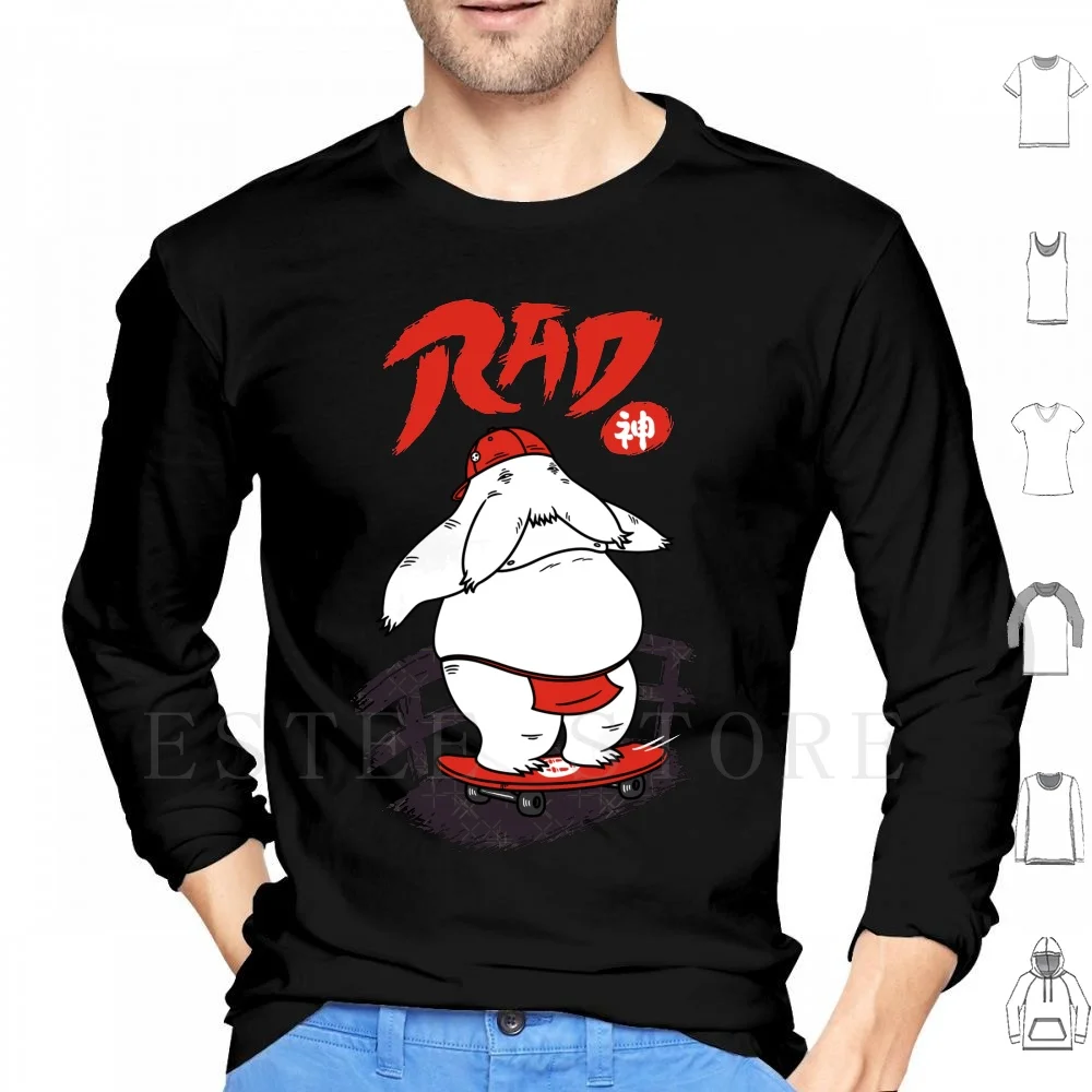 Rad Spirit Felpe Rad Skateboard Ravanello Spirito Ravanello Arte Skateboarder Kami Yokai Anime Giapponese Pigboom Rad Art