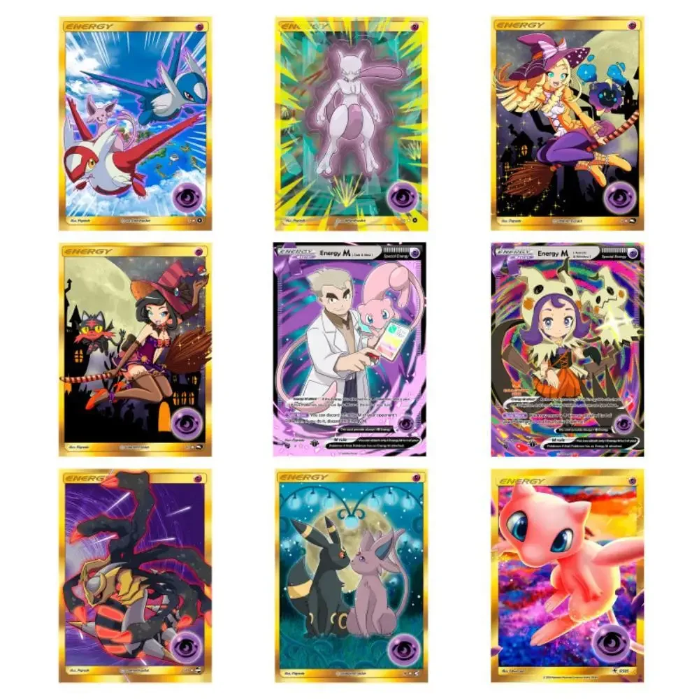 Pokemon Versione Inglese Self Made Single Flat Card Umbreon Eternatus Mewtwo Gioco Anime Collection Carte Regali Fai Da Te Giocattoli