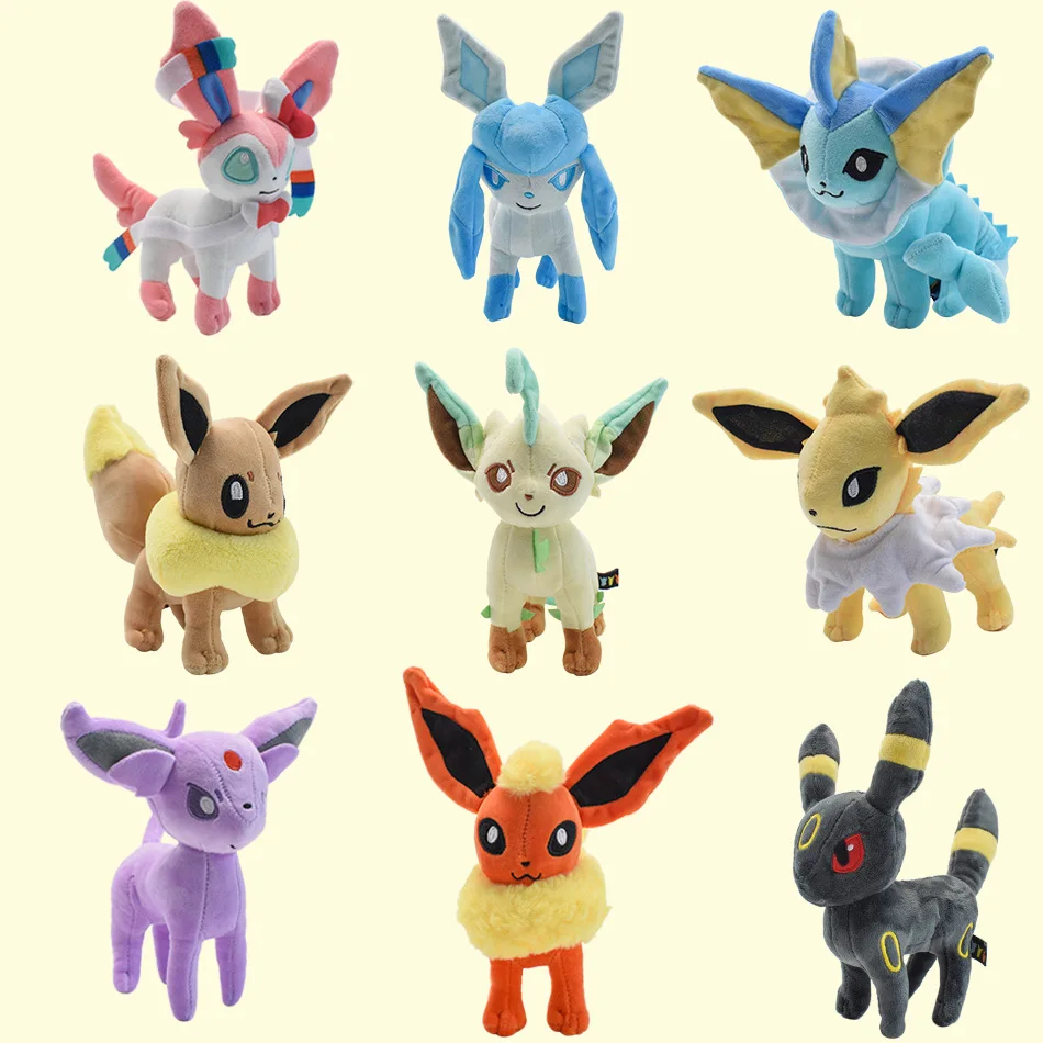 Wholesale10Pcs New Pokemon Eevee Evolution Toy Flareon Vaporeon Jolteon Espeon Umbreon Glaceon Leafeon Sylvion Doll Regalo Per Bambini