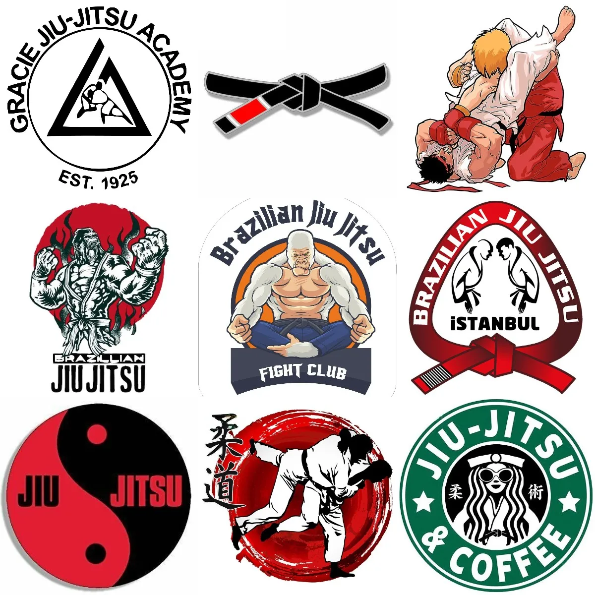 Jujitsu Fighting Wrestling Belt Skull Creative Sticker Wall Moto Casco Laptop Camper Car Pvc Decalcomania Decorativa Assecories