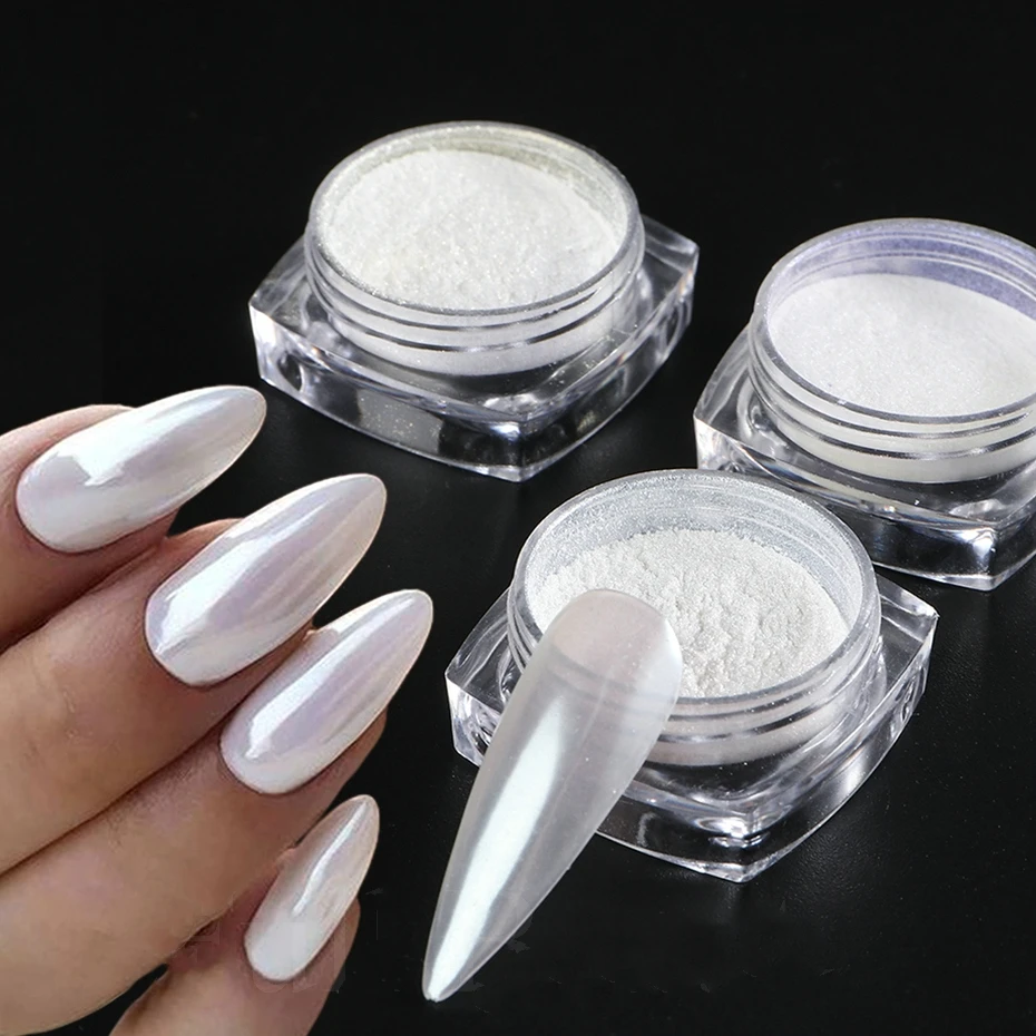 1Jar Pearl Nail Mirror Powder Pigment Pearlescent Chrome Powder Ice Neon Mermaid Mirror Glitter Pearl Aurora Nail Pigment Ft198