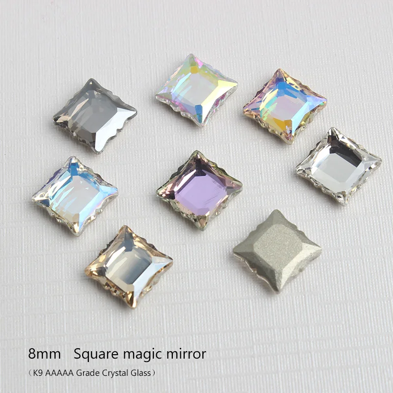 Superficie Quadrata Dello Specchio Strass Nail Art Flatback Cucito Strass Cristalli Lucidi Pietre Cucire Su Strass Per I Vestiti