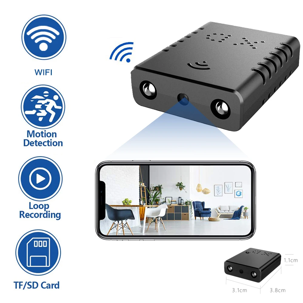 1080P Mini Videocamera Wifi Xd Smart Wireless Videocamera Ip Più Piccola Mini Videocamera Sport Micro Videocamera Loop Registrazione Monitor Remoto
